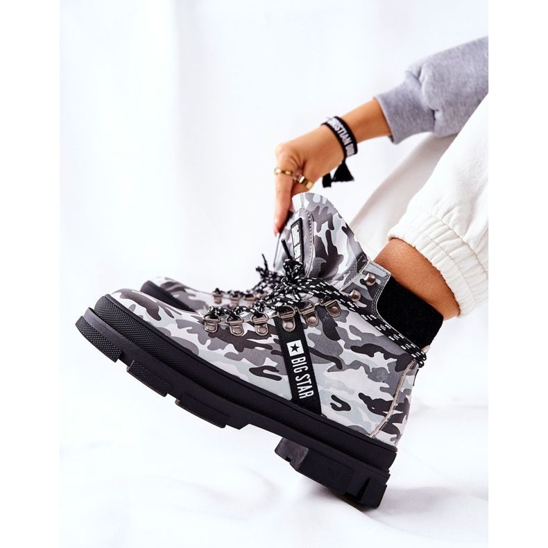 Nahka Trappers Boots Big Star II274368 Moro Black valkoinen 2