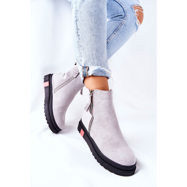PS1 Suede Booties Jodhpur saappaat harmaalla Nessa -alustalla 1