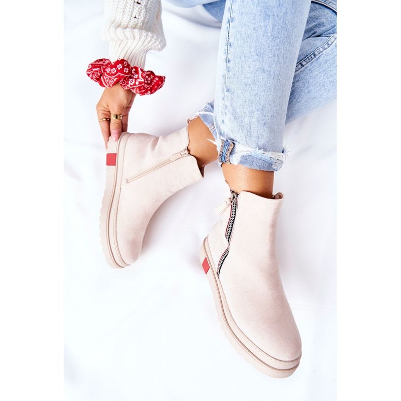 PS1 Suede Booties Jodhpur saappaat Beige Nessa -alustalla 1