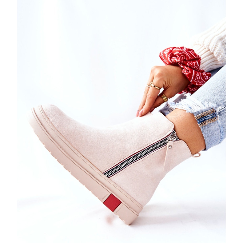 PS1 Suede Booties Jodhpur saappaat Beige Nessa -alustalla 2