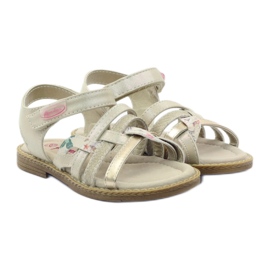 American Club Amerikkalaiset sandaalit Girls for Velcro 15079 beige/kulta 4
