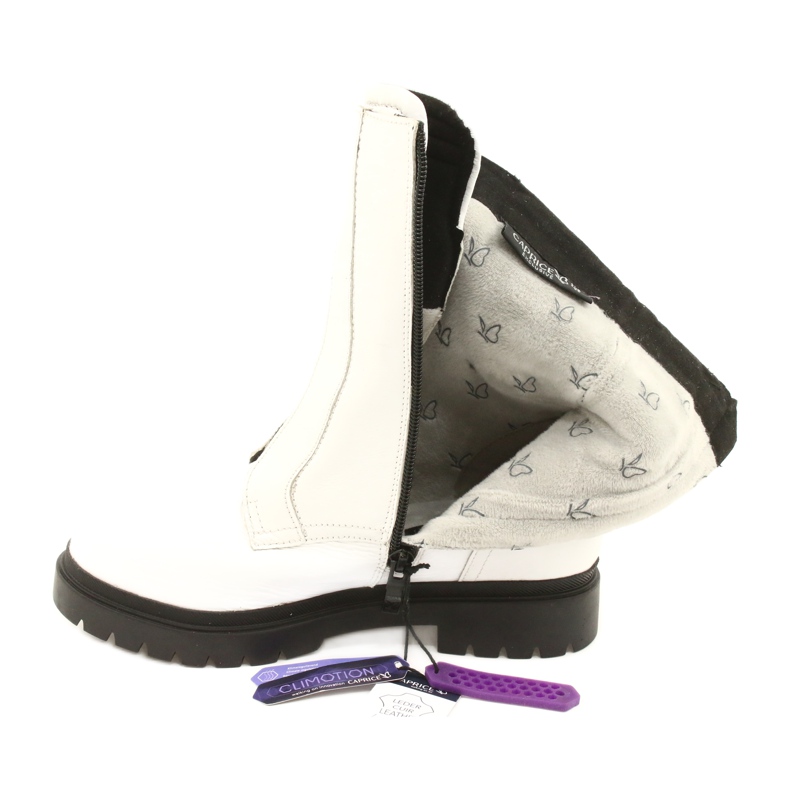 Valkoiset naisten saappaat Caprice 9-25454-27 108 Valkoinen Naplak musta 3