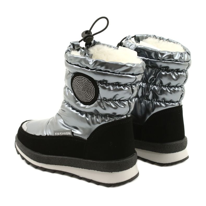 Evento Snow Boots Polvisaappaat lapsille Miss❤E 21DZ23-4324 Harmaa musta hopea 6