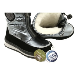 Evento Snow Boots Polvisaappaat lapsille Miss❤E 21DZ23-4324 Harmaa musta hopea 8