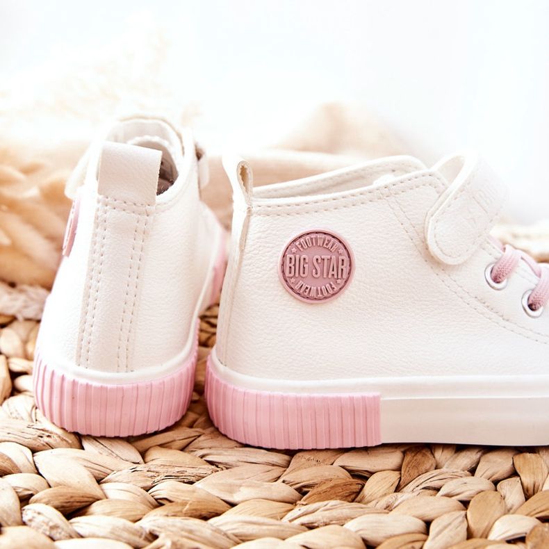 Lasten lenkkarit tarranauhalla Big Star II374014 Valkoinen vaaleanpunainen 1