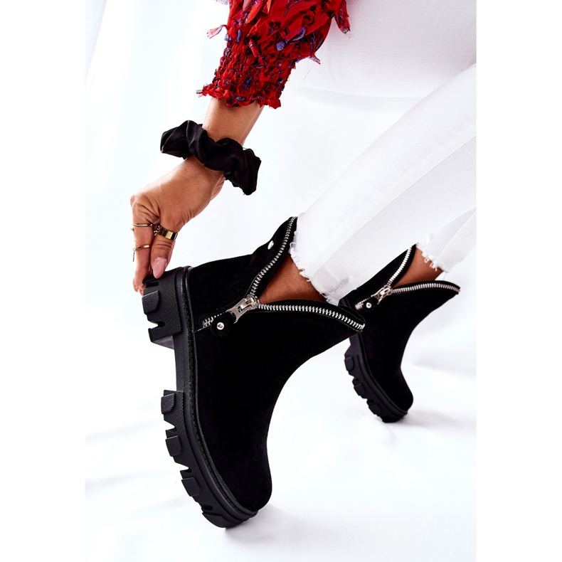 FI1 Naisten mustat rytmi mokkanahkaiset leikkaukset 2