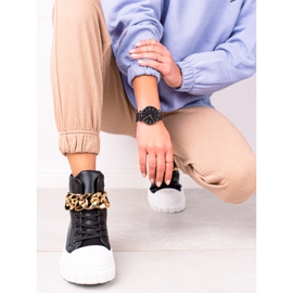 Seastar Korkeatasoiset lenkkarit ketjulla musta 1