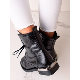 W. Potocki Tyylikkäät nauhoitetut Potocki-saappaat musta 2