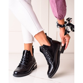 W. Potocki Muodikkaat saappaat, joissa on leikattu Potocki musta 1