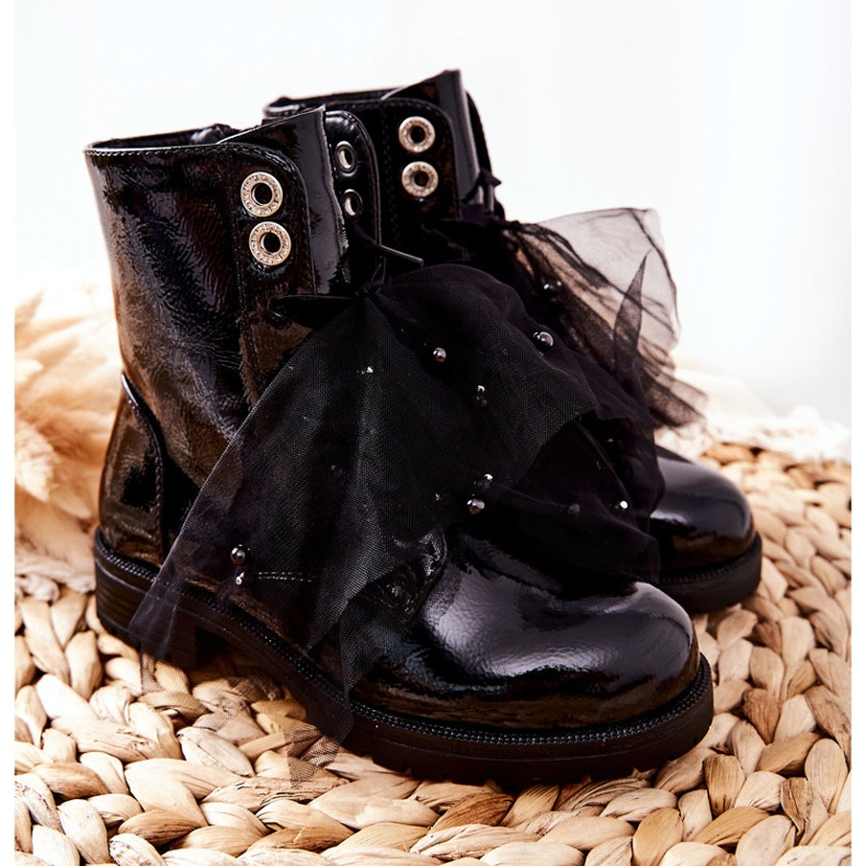 S.Barski Lasten mustat lämpimät lakatut saappaat Semissa 1