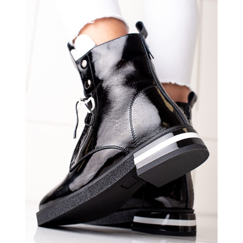 Muodikkaat nahkaiset ARTIKER -saappaat musta 2