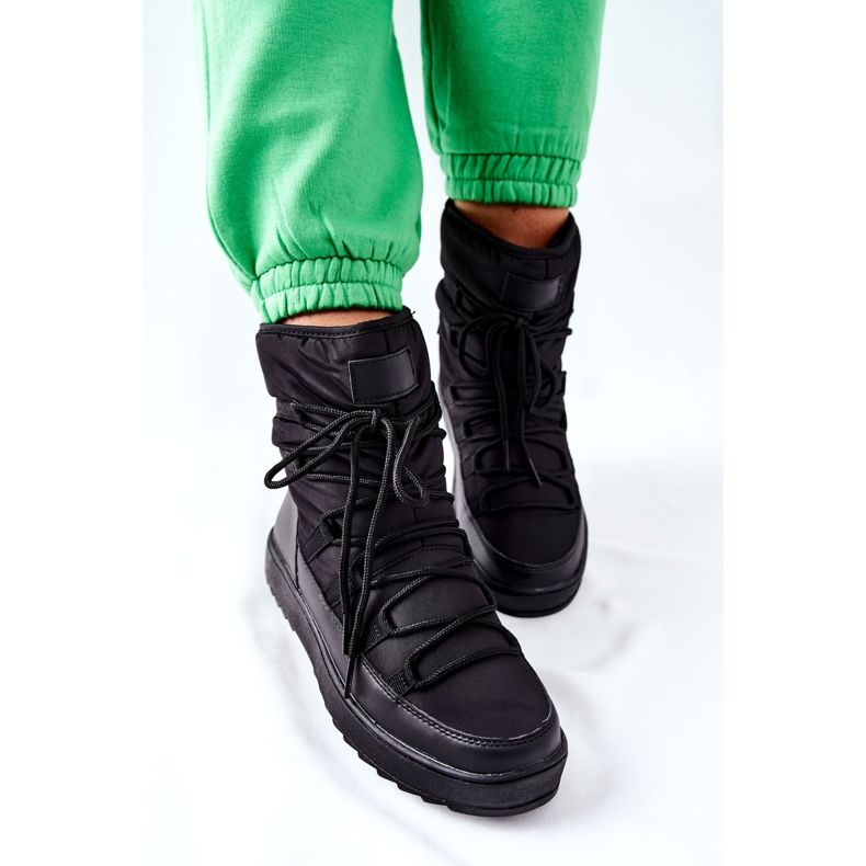 S.Barski Naisten mustat lämpimät lumisaappaat Cironeus 2