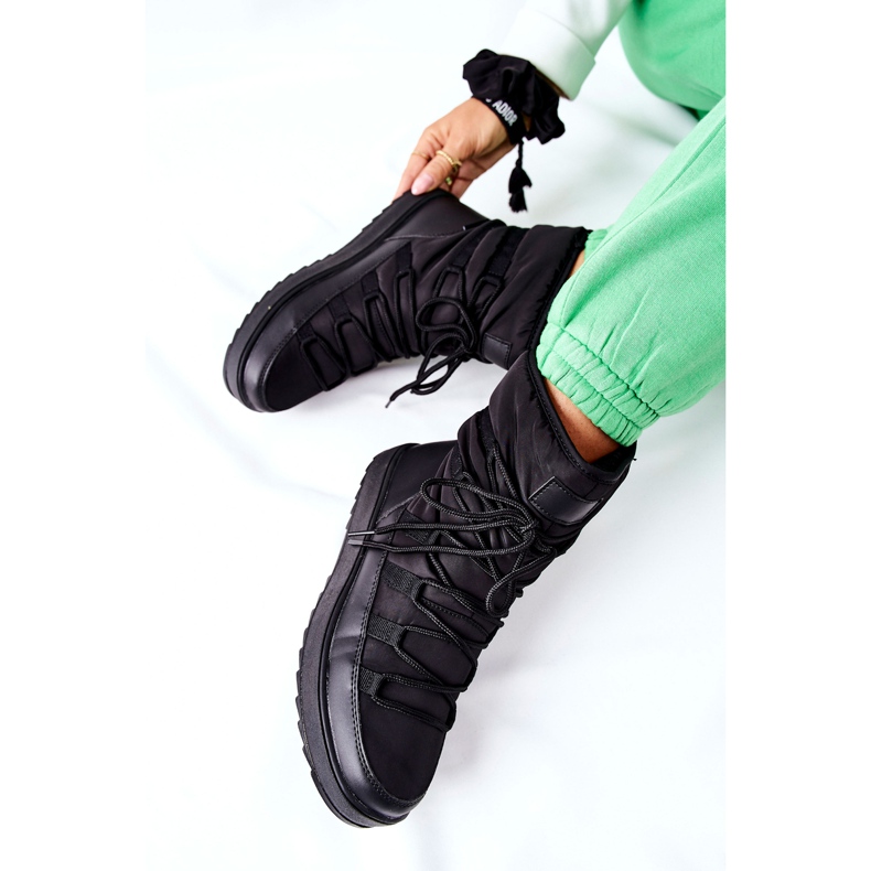 S.Barski Naisten mustat lämpimät lumisaappaat Cironeus 1