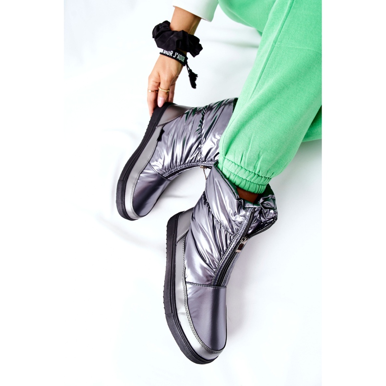 S.Barski Naisten harmaat Monile lämpimät lumisaappaat hopea 1