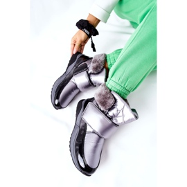 S.Barski Naisten lämpimät lumisaappaat Harmaa Evamia hopea 1