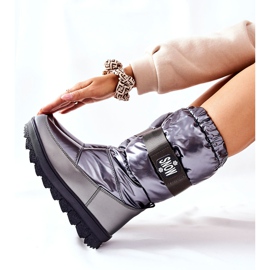 S.Barski Naisten korkeat lämpimät lumikengät harmaa Eunousa hopea 2