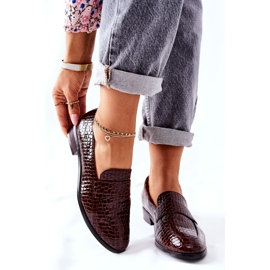 Vinceza Lakatut kengät, joissa on eläinkuvio ruskeasta pellavasta 1