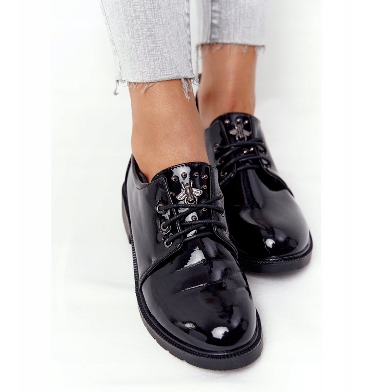 S.Barski Naisten Oxford -lakatut lakatut kengät S. Barski Black musta 2