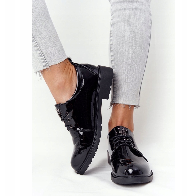 S.Barski Naisten Oxford -lakatut lakatut kengät S. Barski Black musta 3