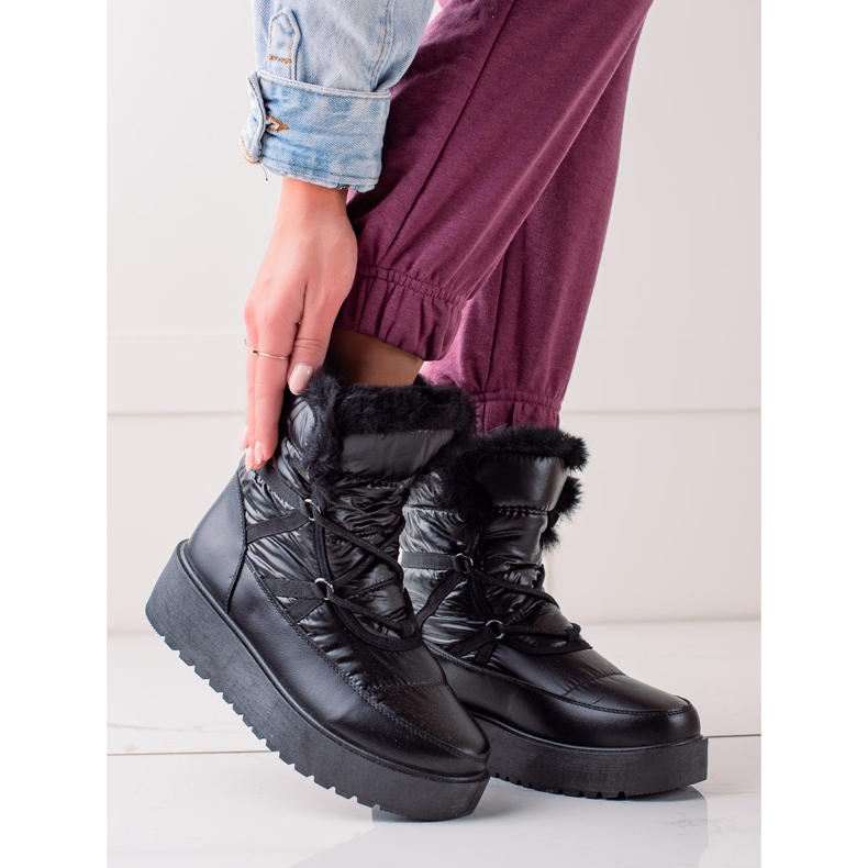 S. BARSKI Czarne Śniegowce S.BARSKI musta 1