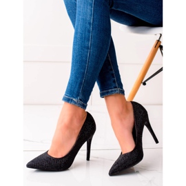 TRENDI Mustat korkokengät kristalleilla 1