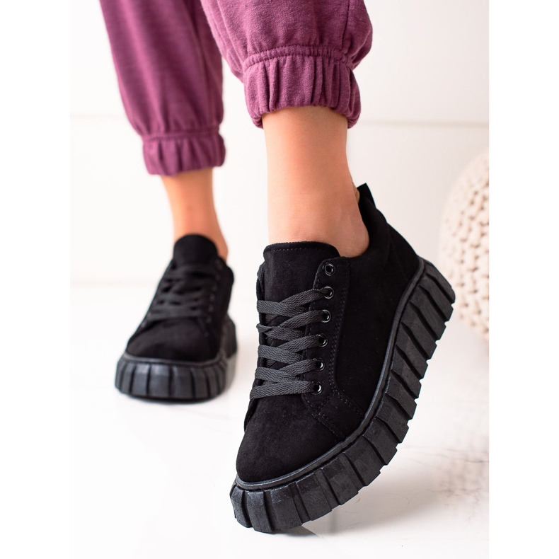Sweet Shoes Suede Tennarit Platformilla musta 2