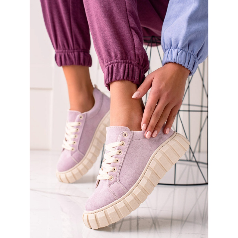 Sweet Shoes Suede Tennarit Platformilla violetti 2