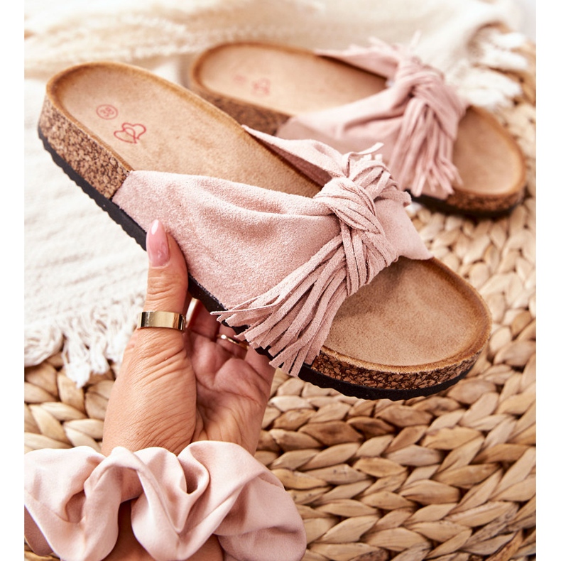 FW1 Vaaleanpunaiset Taryne -tossut korkkipohjassa vaaleanpunainen 1