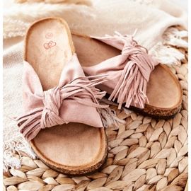 FW1 Vaaleanpunaiset Taryne -tossut korkkipohjassa vaaleanpunainen 2