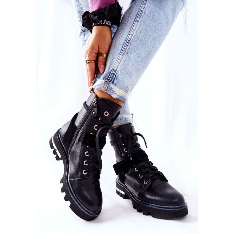 Maciejka mustat nahkasaappaat 05219-01 2