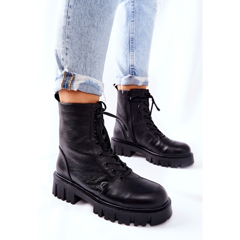 Nahkaiset lämpimät työntekijät munuaisella Big Star II274430 musta 1