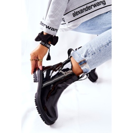 PS1 Nahkalakatut lämpimät saappaat, joissa vetoketju, musta Cortona 1