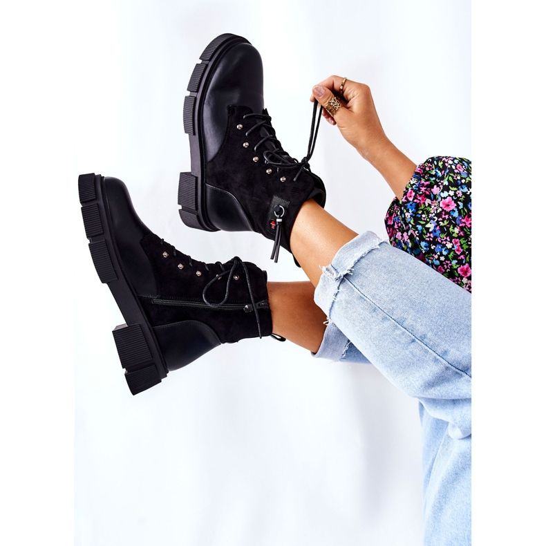 POTOCKI Nahkasaappaat Työntekijät sidottu Black Your Way! musta 2