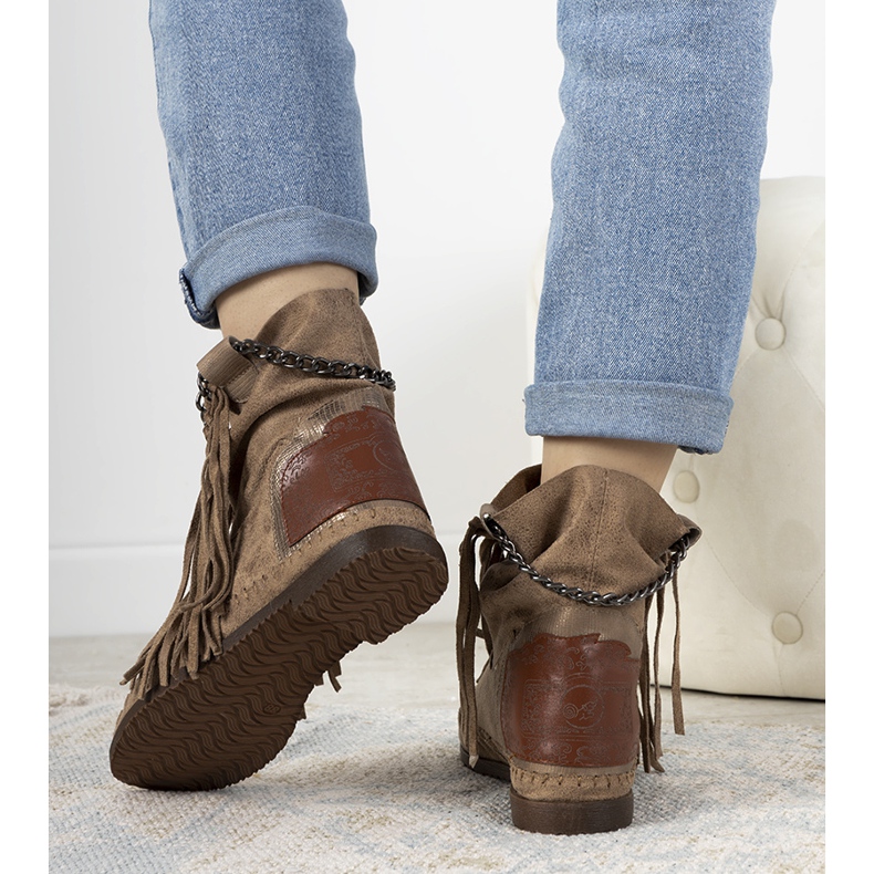 Beige naisten saappaat Boho Maralin tyyliin 1