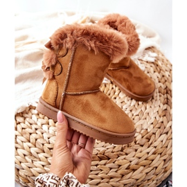 FR1 Lasten lämpimät saappaat jousilla Khaki Funky Snow Boots ruskea 2