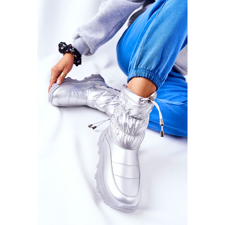 PE1 Naisten hopeiset Starbone -lämpimät lumisaappaat vetoketjulla hopea 2