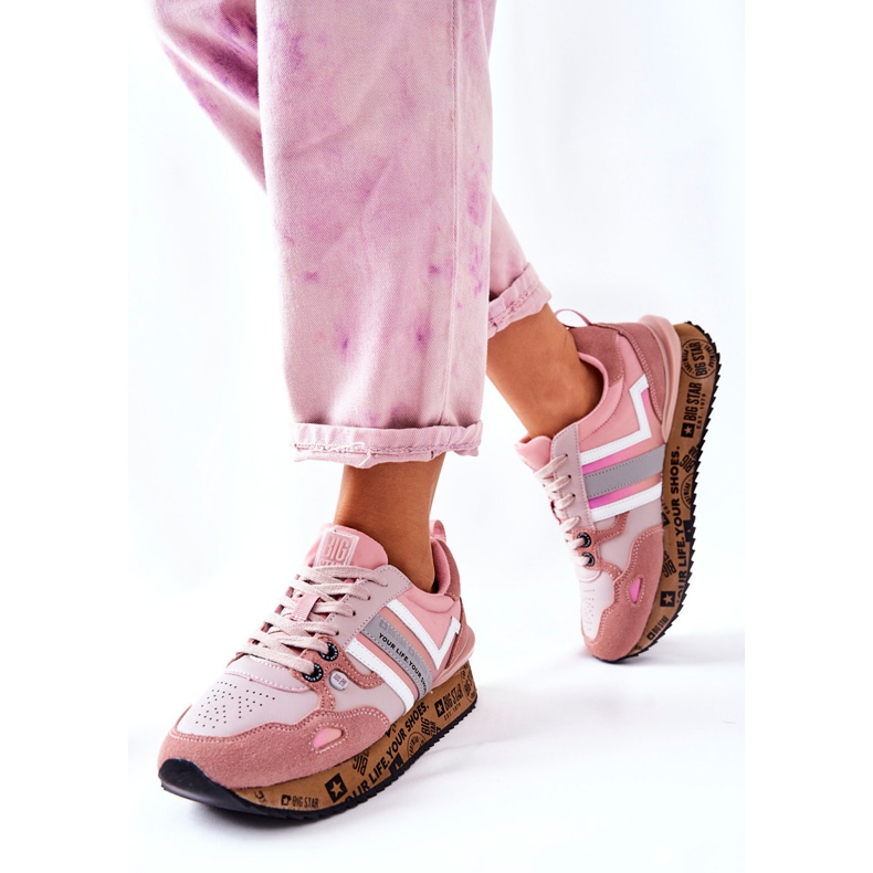 Naisten urheilukengät Big Star II274298 Pinkki vaaleanpunainen 1