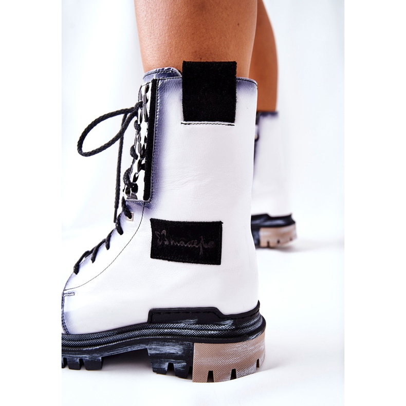 Nahkasaappaat Lämpimät saappaat Maciejka Valkoinen 05113-11 musta 1