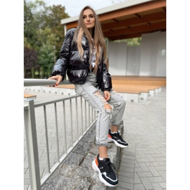 SHELOVET Mukavat muodikkaat lenkkarit musta oranssi hopea 1