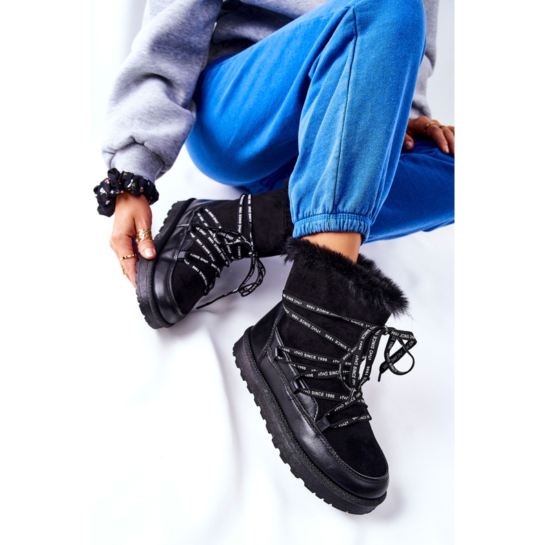 POTOCKI Turkiseristetyt lumisaappaat mustalla Salemi -alustalla 2