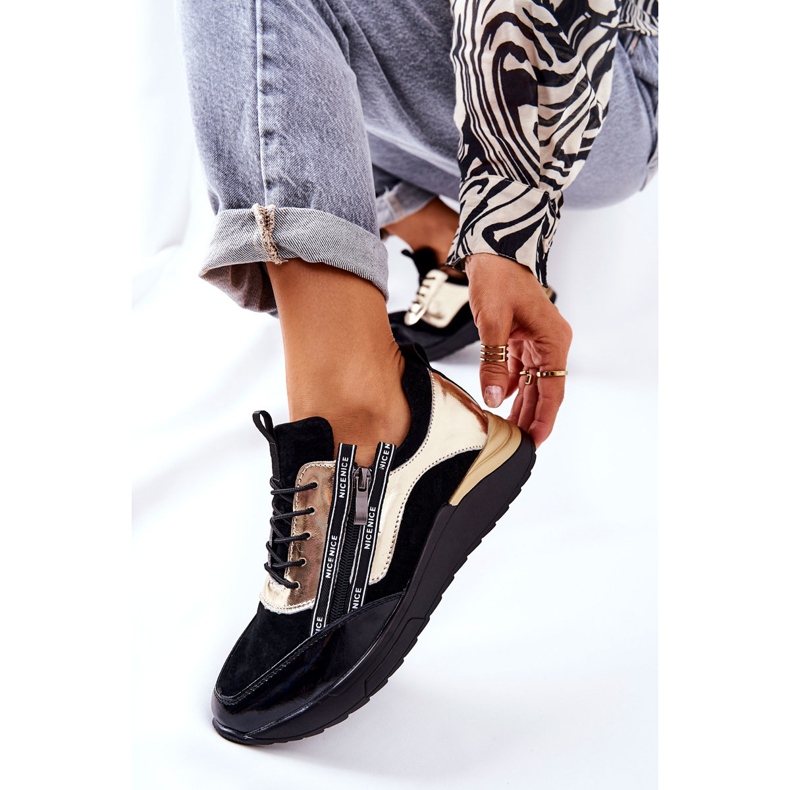 POTOCKI Nahka Urheilujalkineet Lenkkarit Musta Kultainen Minor 1