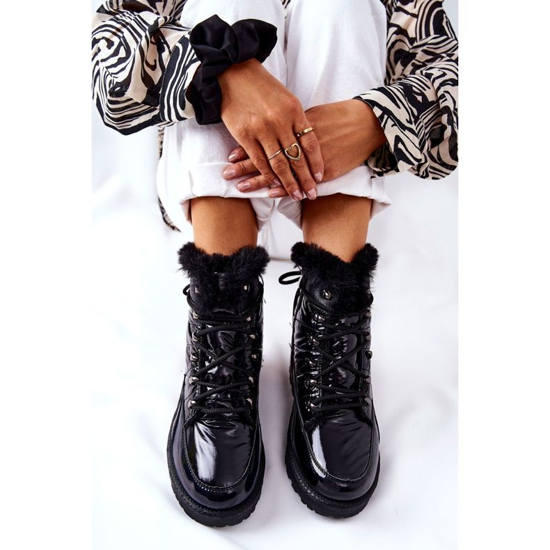 POTOCKI Korkeat turkiseristetyt lumisaappaat, musta Sneezy 2