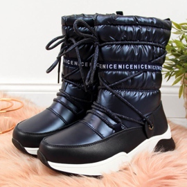 Vedenpitävät lumisaappaat Jr EVE324A tummansininen valkoinen laivastonsininen 1