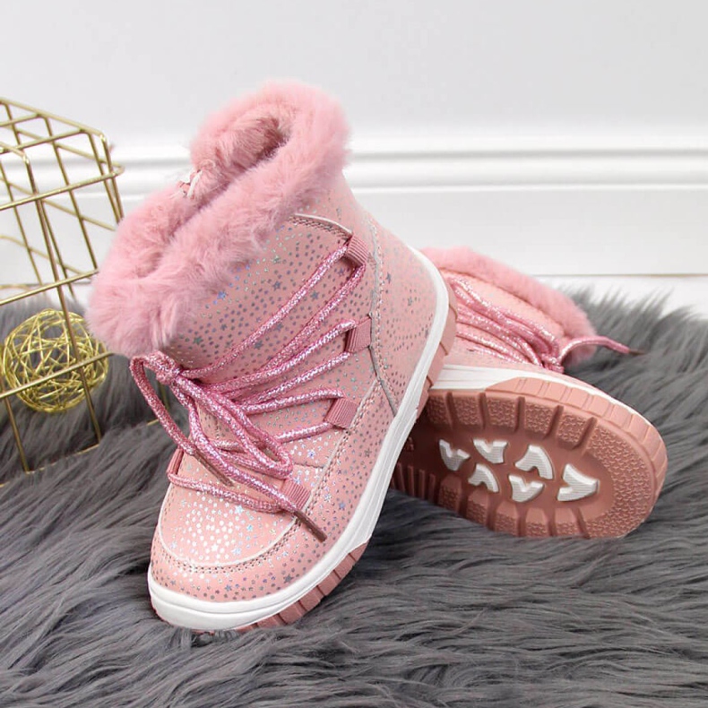 Eristetyt saappaat Jr EVE325B vaaleanpunainen valkoinen 2