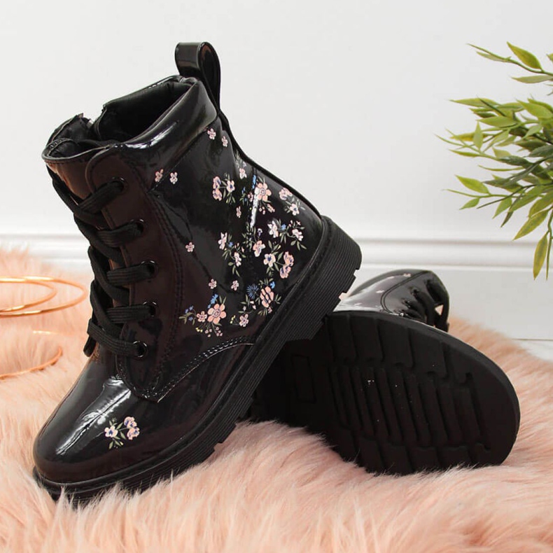 Tytön mustat saappaat eristetty Jr EVE326 valkoinen 2