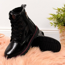 Eristetyt lakatut saappaat Jr EVE327A musta valkoinen 2