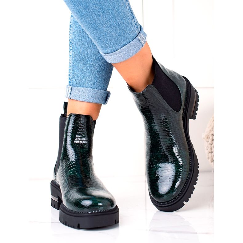 Lakatut saappaat Łuska Sergio Leone TR746 Vihreä 2