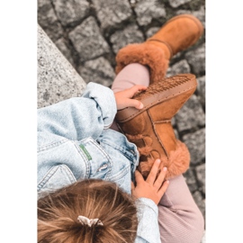 FR1 Lasten lämpimät saappaat jousilla D.Khaki Funky lumisaappaat ruskea 1