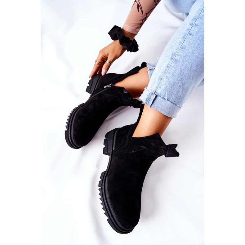 POTOCKI Mustat Corano -saappaat, joissa on leikattu vetoketju 1