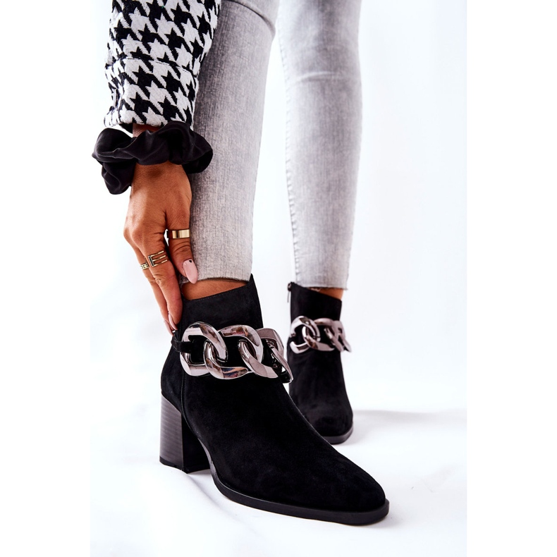 Nahkasaappaat ketjulla Laura Messi Black 2345 musta 1